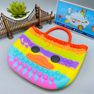 push pop it fidget duck shape zipper bag